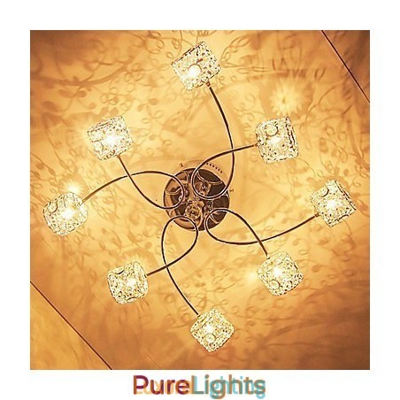 Designer Touch Decorative Modern Contemporary Crystal Electroplated Flush Mount