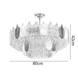 Designer Touch Decorative Luxurious Leaf Pendant Light Crystal Ceiling Light Fixture