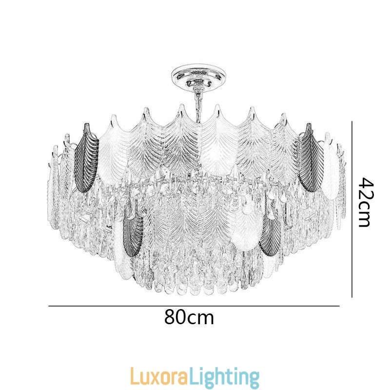 Designer Touch Decorative Luxurious Leaf Pendant Light Crystal Ceiling Light Fixture