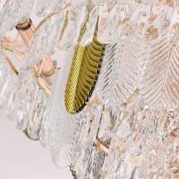 Designer Touch Decorative Luxurious Leaf Pendant Light Crystal Ceiling Light Fixture