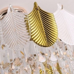 Designer Touch Decorative Luxurious Leaf Pendant Light Crystal Ceiling Light Fixture