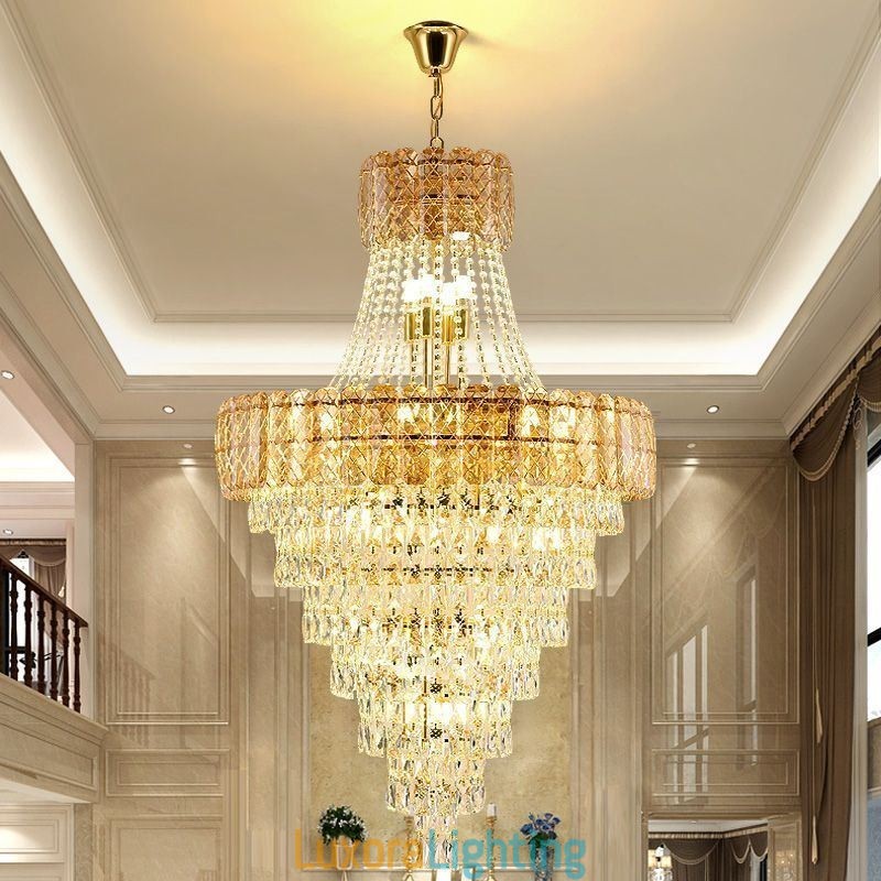 Designer Touch Decorative Modern Elegant Crystal Pendant Light Conical Ceiling Light