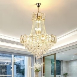 Designer Touch Decorative Modern Crystal Pendant Light Round Ceiling Lighting Fixture