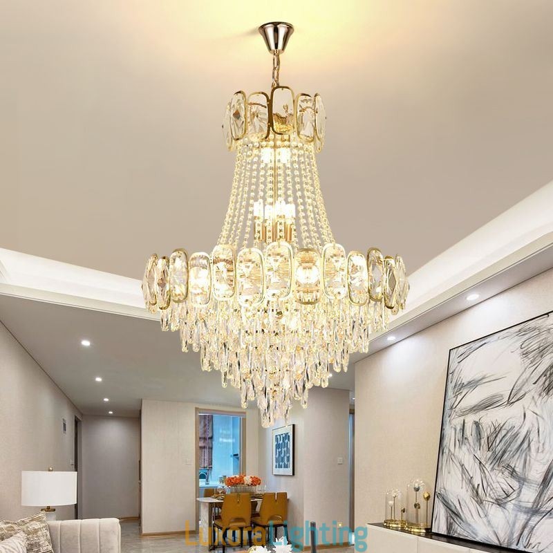 Designer Touch Decorative Modern Crystal Pendant Light Round Ceiling Lighting Fixture