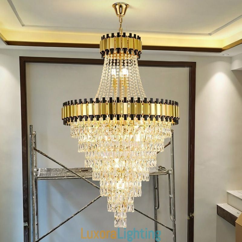 Designer Touch Decorative Luxurious Gold Pendant Light Crystal Ceiling Light Fixture