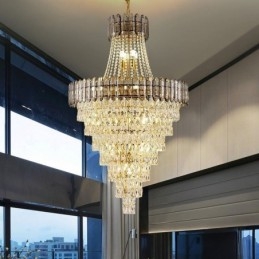 Designer Touch Decorative Conical Crystal Pendant Light Elegant Hanging Light