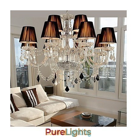Designer Touch Decorative Elegant Crystal Chandelier with 12 Lights