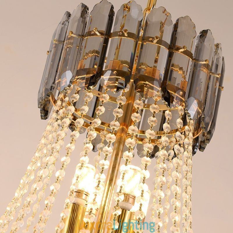 Designer Touch Decorative Conical Crystal Pendant Light Elegant Hanging Light