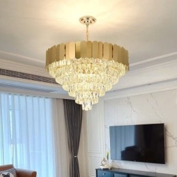 Designer Touch Decorative Modern Elegant Crystal Pendant Light Conical Ceiling Lamp