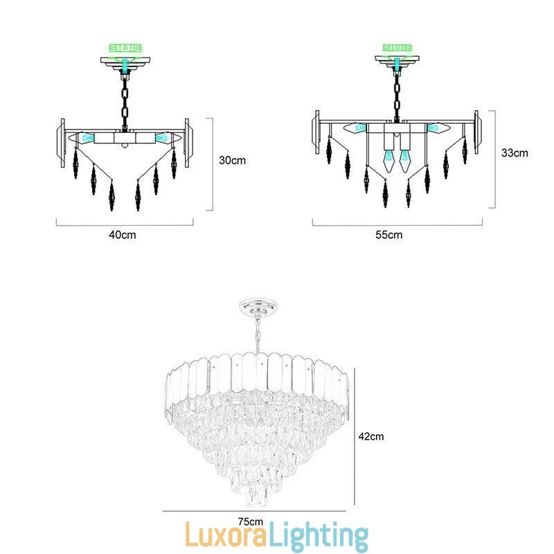 Designer Touch Decorative Modern Elegant Crystal Pendant Light Conical Ceiling Lamp