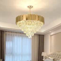 Designer Touch Decorative Modern Elegant Crystal Pendant Light Conical Ceiling Lamp
