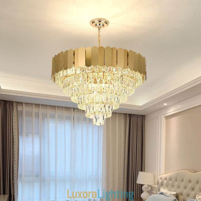 Designer Touch Decorative Modern Elegant Crystal Pendant Light Conical Ceiling Lamp