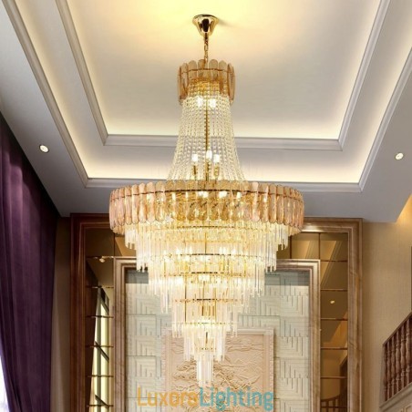 Designer Touch Decorative European Elegant Crystal Pendant Light Conical Ceiling Light