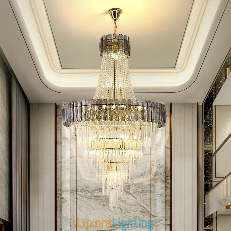 Designer Touch Decorative European Elegant Crystal Pendant Light Conical Ceiling Light