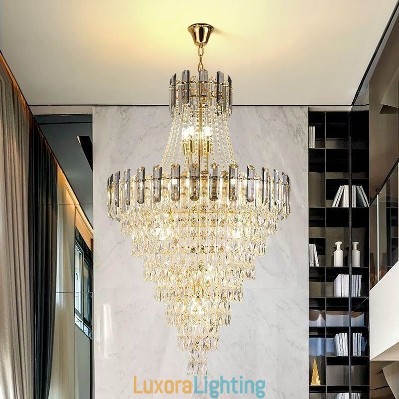 Designer Touch Decorative Modern Elegant Crystal Pendant Light Conical Hanging Light