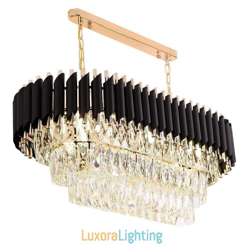 Designer Touch Decorative Crystal Pendant Light Oval Ceiling Light Fixture