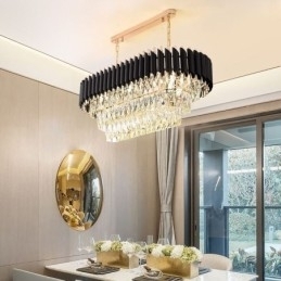 Designer Touch Decorative Crystal Pendant Light Oval Ceiling Light Fixture