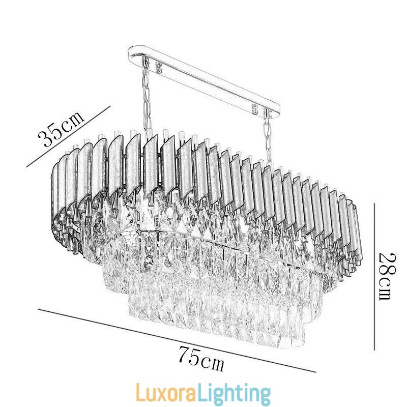 Designer Touch Decorative Crystal Pendant Light Oval Ceiling Light Fixture