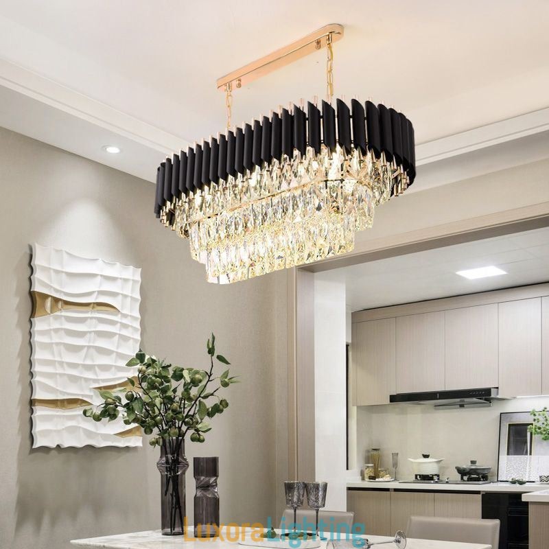 Designer Touch Decorative Crystal Pendant Light Oval Ceiling Light Fixture