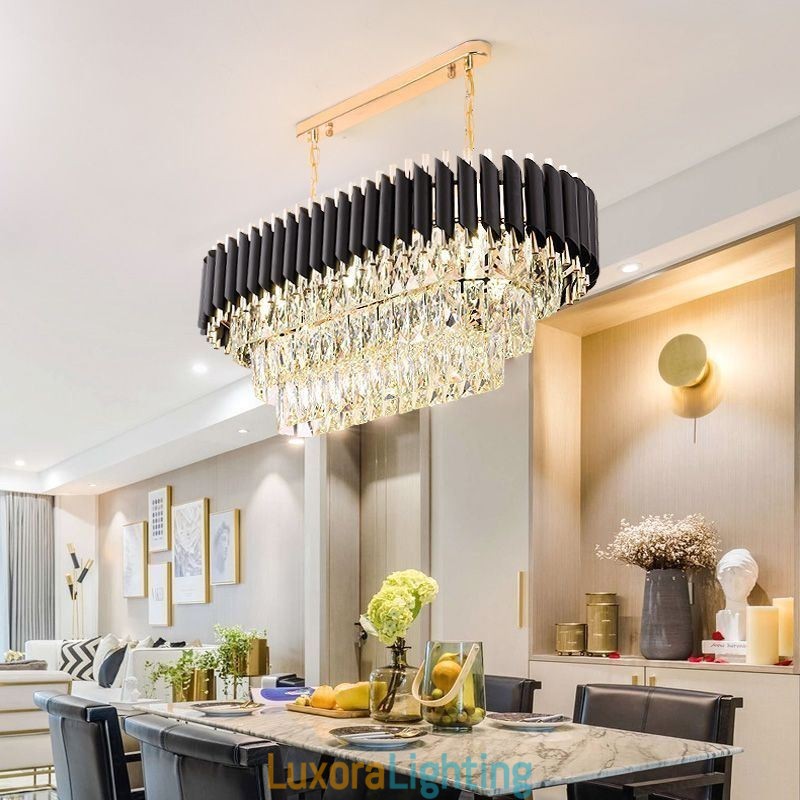 Designer Touch Decorative Crystal Pendant Light Oval Ceiling Light Fixture