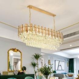 Designer Touch Decorative Modern Crystal Pendant Light Oval Ceiling Light Fixture