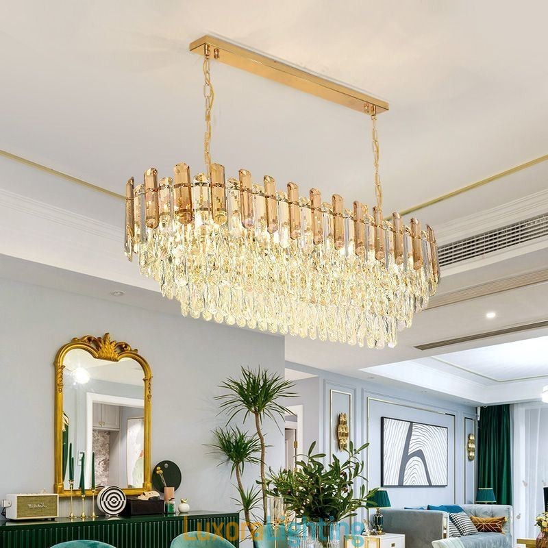 Designer Touch Decorative Modern Crystal Pendant Light Oval Ceiling Light Fixture