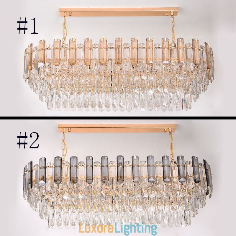 Designer Touch Decorative Modern Crystal Pendant Light Oval Ceiling Light Fixture