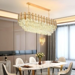 Designer Touch Decorative Modern Crystal Pendant Light Oval Ceiling Light Fixture