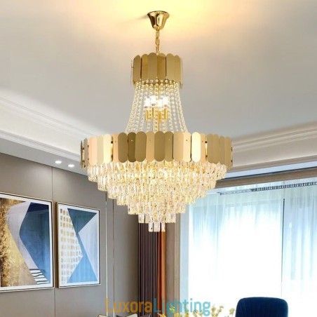 Designer Touch Decorative Modern Crystal Gold K9 Hanging Pendant Ceiling Light