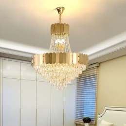 Designer Touch Decorative Modern Crystal Gold K9 Hanging Pendant Ceiling Light