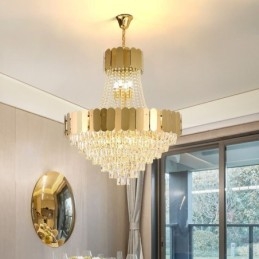 Designer Touch Decorative Modern Crystal Gold K9 Hanging Pendant Ceiling Light