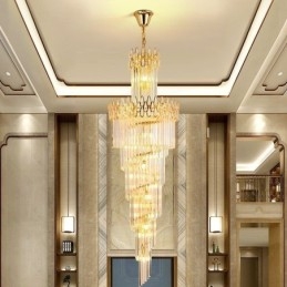 Designer Touch Decorative European Crystal High Ceiling Pendant Light Stairs