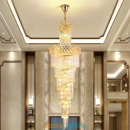 Designer Touch Decorative European Crystal High Ceiling Pendant Light Stairs