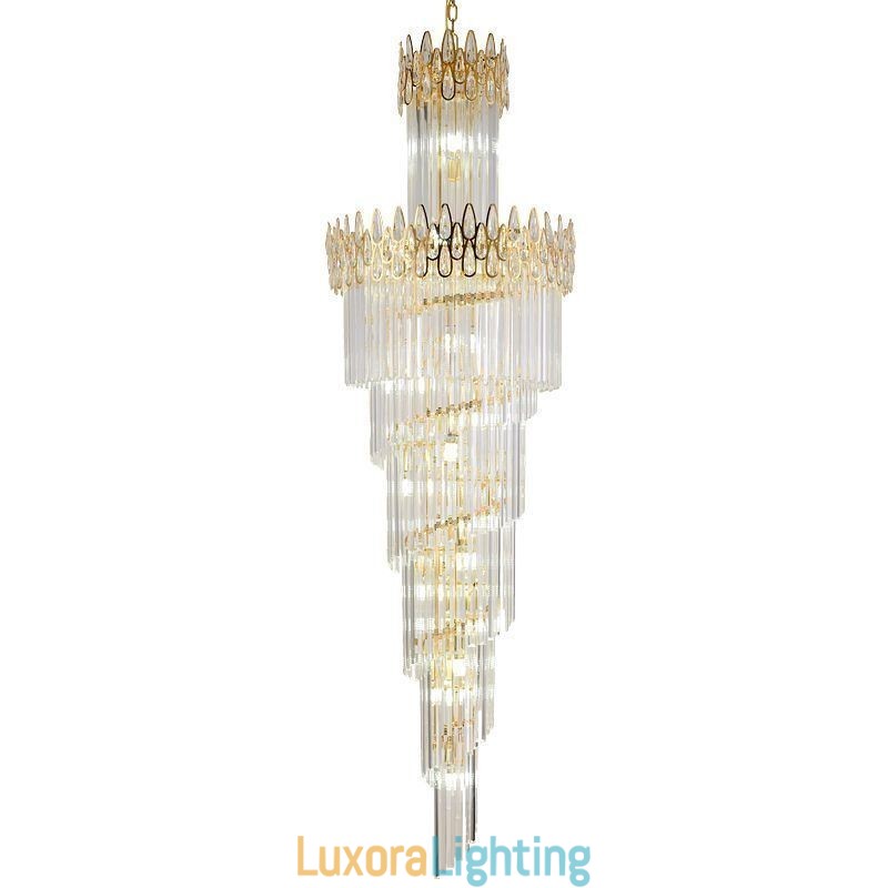 Designer Touch Decorative European Crystal High Ceiling Pendant Light Stairs