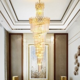 Designer Touch Decorative European Crystal High Ceiling Pendant Light Stairs