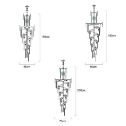 Designer Touch Decorative European Crystal High Ceiling Pendant Light Stairs