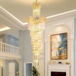 Designer Touch Decorative European Crystal High Ceiling Pendant Light Stairs