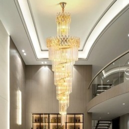 Designer Touch Decorative European Crystal High Ceiling Pendant Light Stairs