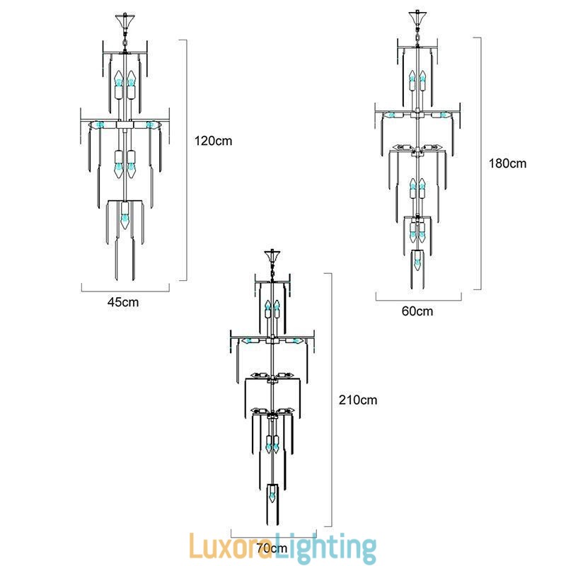 Designer Touch Decorative Modern Spectacular High Ceiling Pendant Light Stairs