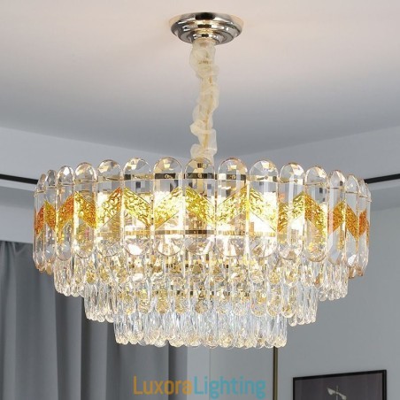 Designer Touch Decorative Luxury Pendant Light Crystal Ceiling Lighting Fixture 9 12 16 Lights