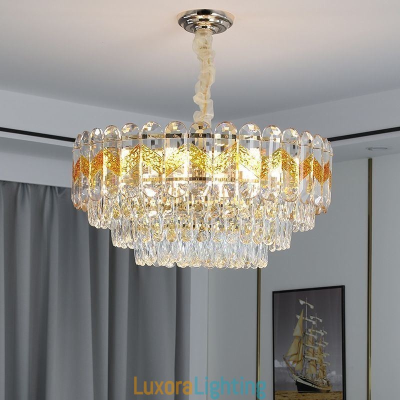 Designer Touch Decorative Luxury Pendant Light Crystal Ceiling Lighting Fixture 9 12 16 Lights