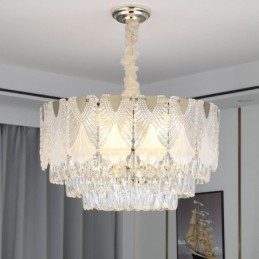 Designer Touch Decorative Crystal Pendant Light Lacy Round Ceiling Lighting Fixture