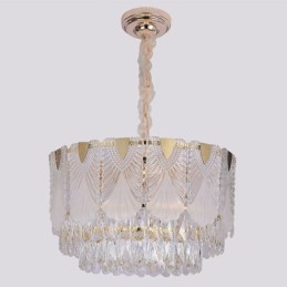 Designer Touch Decorative Crystal Pendant Light Lacy Round Ceiling Lighting Fixture