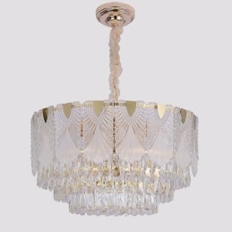Designer Touch Decorative Crystal Pendant Light Lacy Round Ceiling Lighting Fixture
