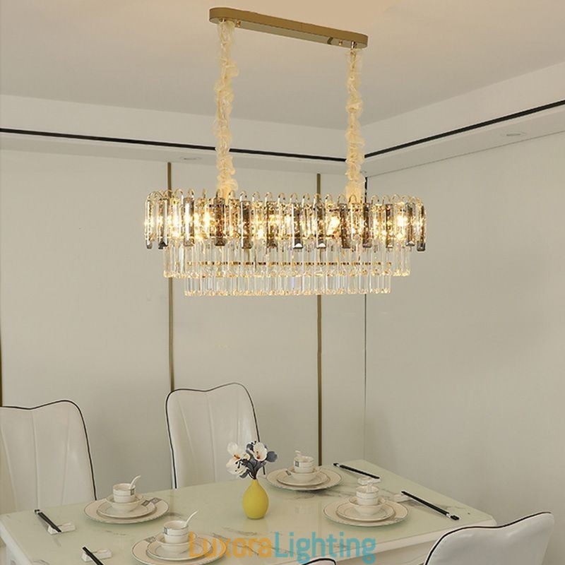 Designer Touch Decorative Rectangle Pendant light Crystal Ceiling Light Fixture