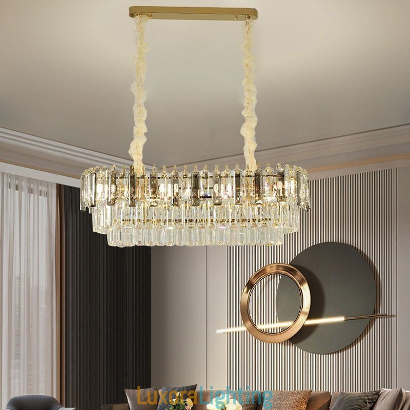 Designer Touch Decorative Rectangle Pendant light Crystal Ceiling Light Fixture
