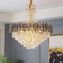 Designer Touch Decorative Crystal Pendant Light Conical Hanging Lighting Fixture Light