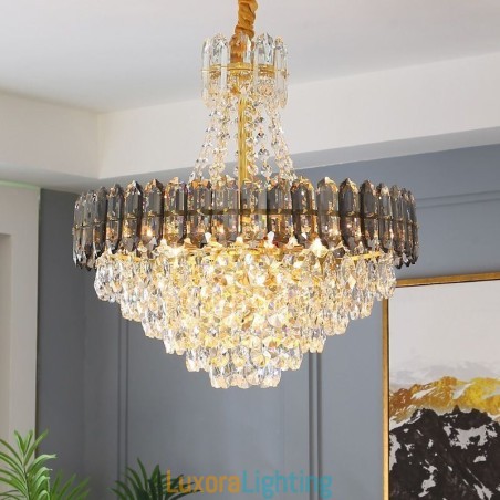Designer Touch Decorative Crystal Pendant Light Conical Hanging Lighting Fixture Light