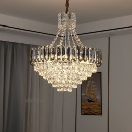 Designer Touch Decorative Crystal Pendant Light Conical Hanging Lighting Fixture Light