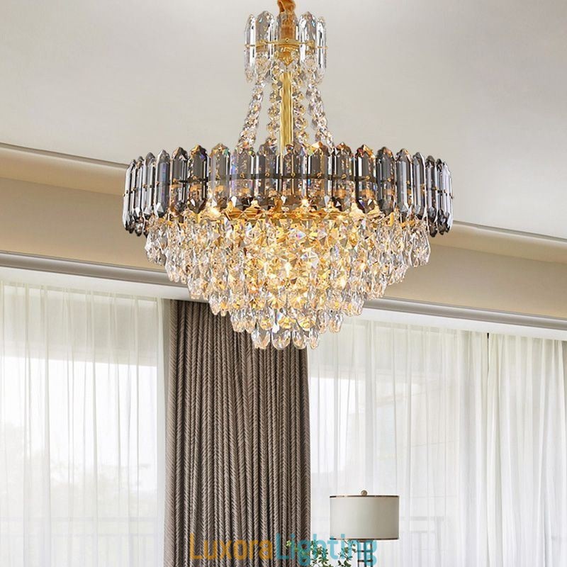 Designer Touch Decorative Crystal Pendant Light Conical Hanging Lighting Fixture Light